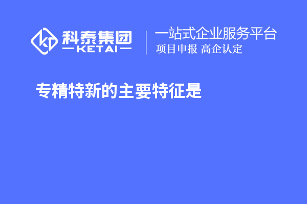 專精特新的主要特征是