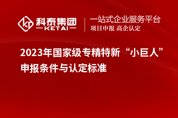 2023年國(guó)家級(jí)專精特新“小巨人”申報(bào)條件與認(rèn)定標(biāo)準(zhǔn)