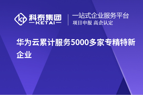 華為云累計服務5000多家專精特新企業(yè)