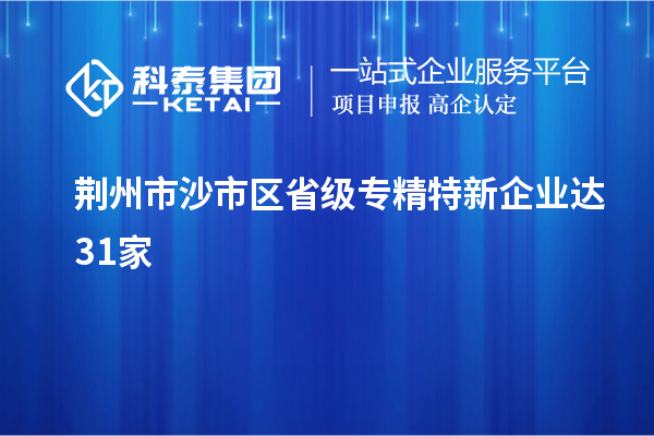 荊州市沙市區省級專(zhuān)精特新企業(yè)達31家