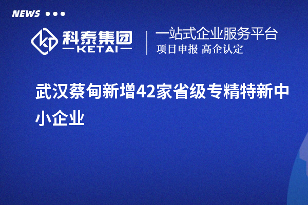 武漢蔡甸新增42家省級(jí)專精特新中小企業(yè)