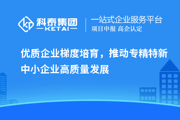 優(yōu)質(zhì)企業(yè)梯度培育，推動專精特新中小企業(yè)高質(zhì)量發(fā)展