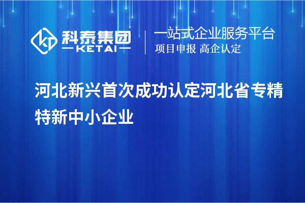 河北新興首次成功認(rèn)定河北省專精特新中小企業(yè)