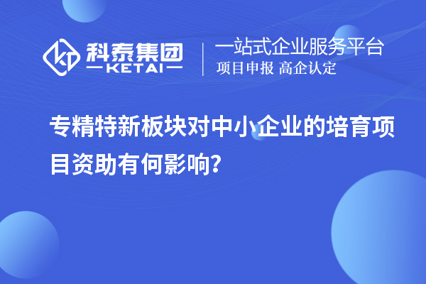 專精特新板塊對(duì)中小企業(yè)的培育項(xiàng)目資助有何影響？