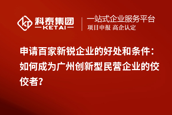 申請(qǐng)百家新銳企業(yè)的好處和條件：如何成為廣州創(chuàng)新型民營(yíng)企業(yè)的佼佼者？