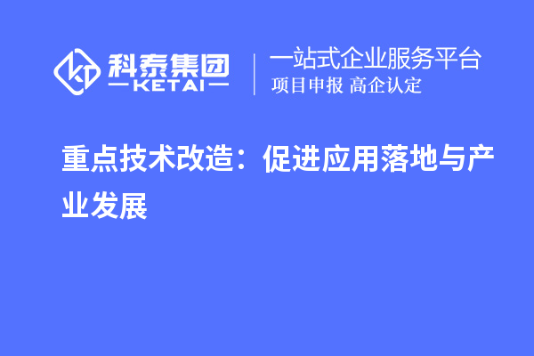 重點(diǎn)技術(shù)改造：促進(jìn)應用落地與產(chǎn)業(yè)發(fā)展		 		