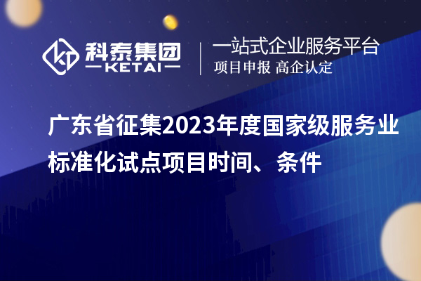 廣東省征集2023年度國家級服務(wù)業(yè)標準化試點項目時間、條件