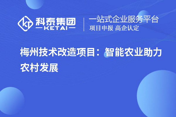 梅州技術(shù)改造項目：智能農業(yè)助力農村發(fā)展