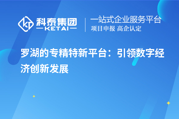 羅湖的專精特新平臺：引領(lǐng)數(shù)字經(jīng)濟(jì)創(chuàng)新發(fā)展