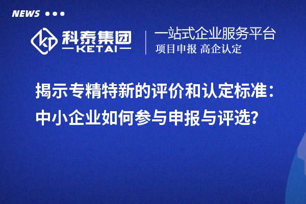 揭示專精特新的評價和認(rèn)定標(biāo)準(zhǔn)：中小企業(yè)如何參與申報與評選？