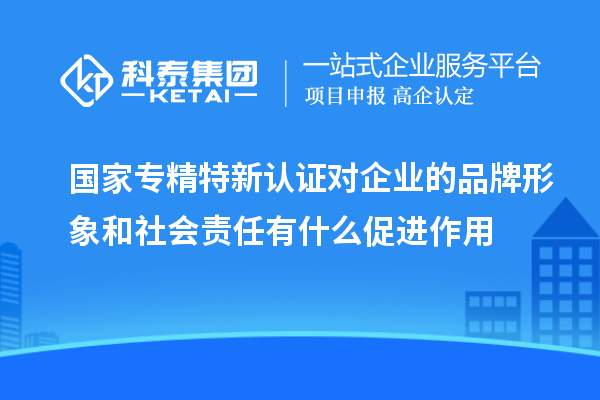 國家專精特新認(rèn)證對企業(yè)的品牌形象和社會責(zé)任有什么促進作用