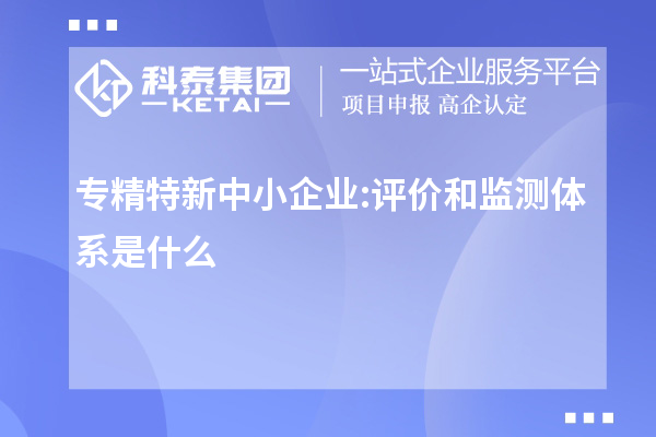 專精特新中小企業(yè):評價和監(jiān)測體系是什么