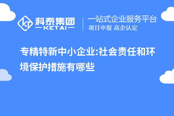 專精特新中小企業(yè):社會責任和環(huán)境保護措施有哪些