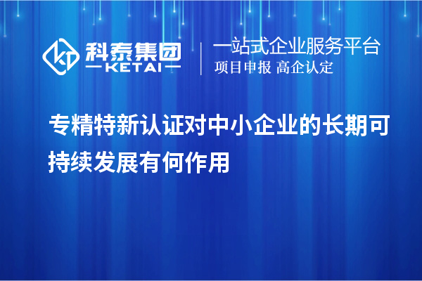 專精特新認(rèn)證對(duì)中小企業(yè)的長期可持續(xù)發(fā)展有何作用