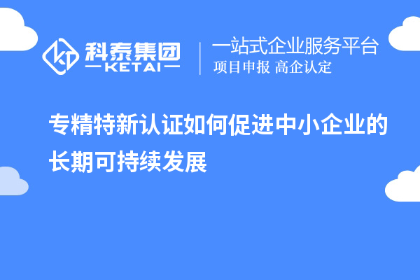 專精特新認證如何促進中小企業(yè)的長期可持續(xù)發(fā)展