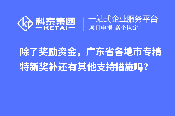 除了獎(jiǎng)勵(lì)資金，廣東省各地市專精特新獎(jiǎng)補(bǔ)還有其他支持措施嗎？