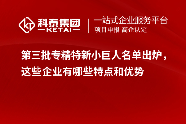 第三批專精特新小巨人名單出爐，這些企業(yè)有哪些特點(diǎn)和優(yōu)勢(shì)