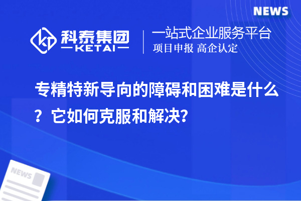 專精特新導(dǎo)向的障礙和困難是什么？它如何克服和解決？