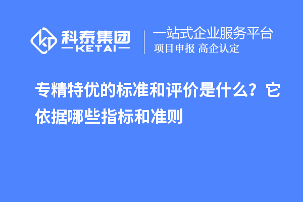 專精特優(yōu)的標(biāo)準(zhǔn)和評(píng)價(jià)是什么？它依據(jù)哪些指標(biāo)和準(zhǔn)則