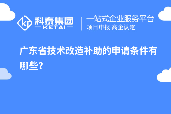 廣東省技術(shù)改造補助的申請條件有哪些？