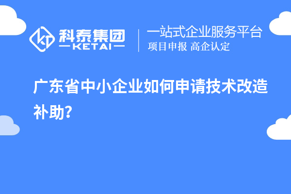 廣東省中小企業(yè)如何申請技術(shù)改造補助？