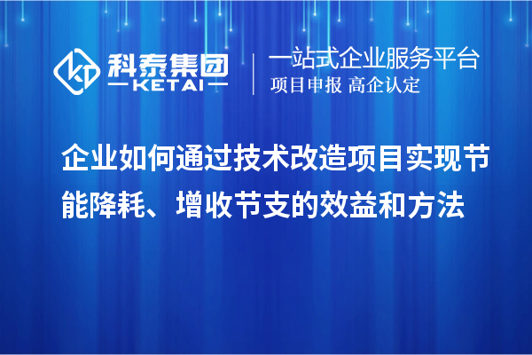 企業(yè)如何通過(guò)技術(shù)改造項目實(shí)現節能降耗、增收節支的效益和方法