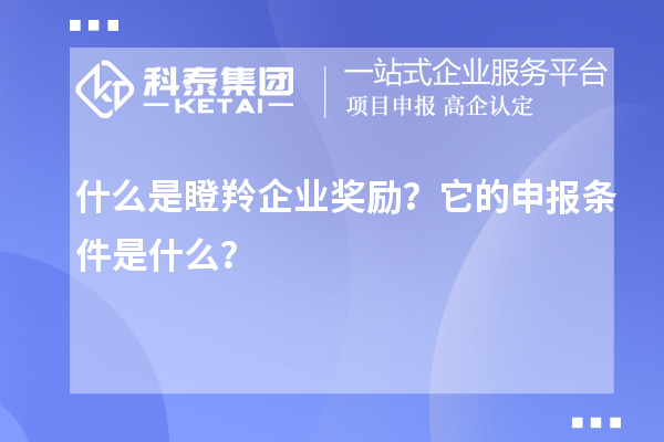 什么是瞪羚企業(yè)獎勵？它的申報條件是什么？