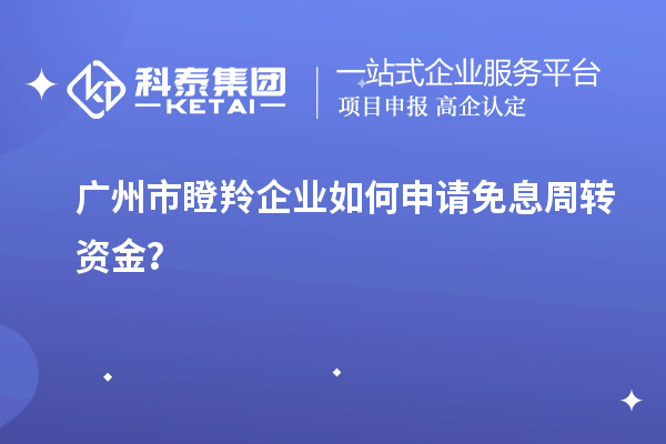 廣州市瞪羚企業(yè)如何申請免息周轉(zhuǎn)資金？