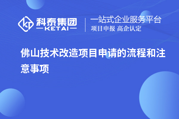 佛山技術(shù)改造項目申請的流程和注意事項