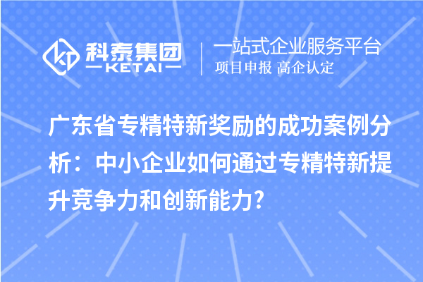 廣東省專(zhuān)精特新獎(jiǎng)勵(lì)的成功案例分析：中小企業(yè)如何通過(guò)專(zhuān)精特新提升競(jìng)爭(zhēng)力和創(chuàng)新能力?