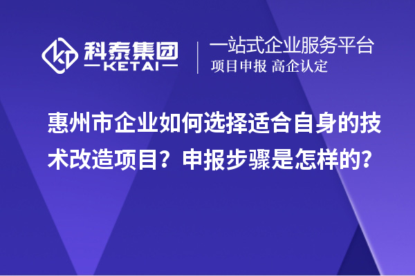 惠州市企業(yè)如何選擇適合自身的技術(shù)改造項目？申報步驟是怎樣的？