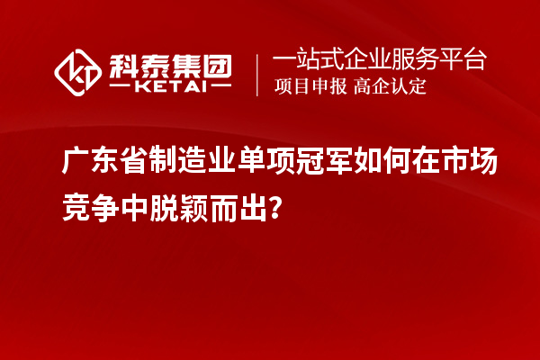 廣東省制造業(yè)單項冠軍如何在市場競爭中脫穎而出？