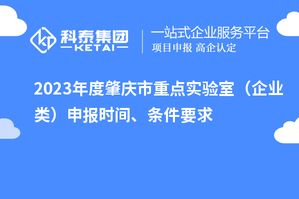 2023年度肇慶市重點(diǎn)實(shí)驗(yàn)室（企業(yè)類(lèi)）申報(bào)時(shí)間、條件要求