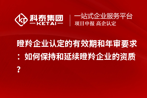 瞪羚企業(yè)認定的有效期和年審要求：如何保持和延續瞪羚企業(yè)的資質(zhì)？