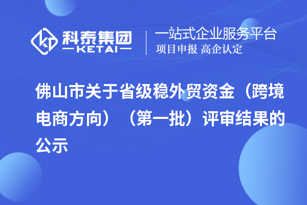 佛山市關(guān)于省級穩(wěn)外貿(mào)資金（跨境電商方向）（第一批）評審結(jié)果的公示