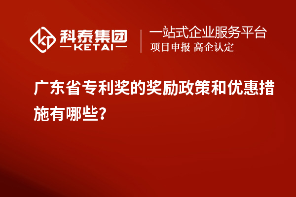 廣東省專利獎(jiǎng)的獎(jiǎng)勵(lì)政策和優(yōu)惠措施有哪些？