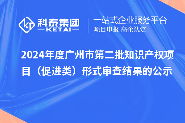 2024年度廣州市第二批知識(shí)產(chǎn)權(quán)項(xiàng)目（促進(jìn)類(lèi)）形式審查結(jié)果的公示