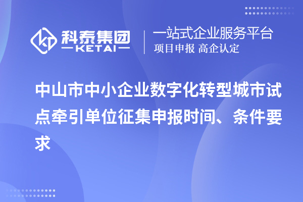 中山市中小企業(yè)數字化轉型城市試點(diǎn)牽引單位征集申報時(shí)間、條件要求