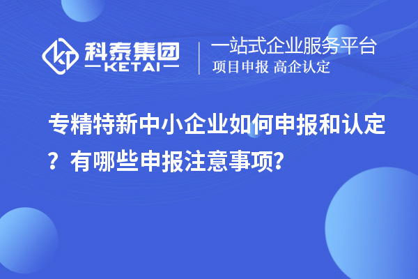 專(zhuān)精特新中小企業(yè)如何申報和認定？有哪些申報注意事項？