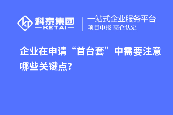 企業(yè)在申請“首臺套”中需要注意哪些關(guān)鍵點(diǎn)？