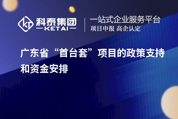 廣東省“首臺套”項目的政策支持和資金安排