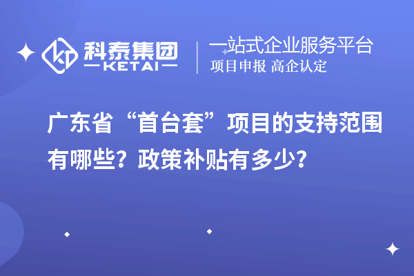 廣東省“首臺套”項目的支持范圍有哪些？政策補貼有多少？