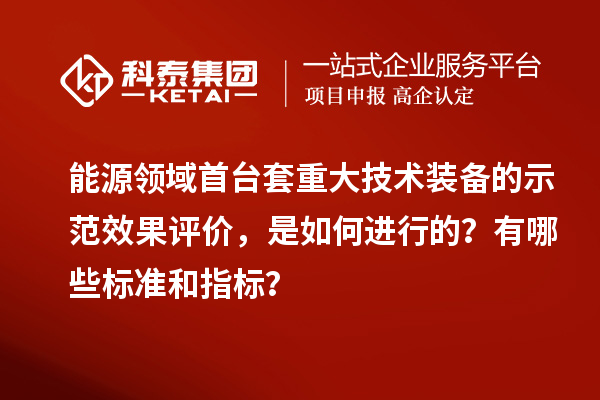 能源領(lǐng)域首臺套重大技術(shù)裝備的示范效果評價，是如何進行的？有哪些標準和指標？