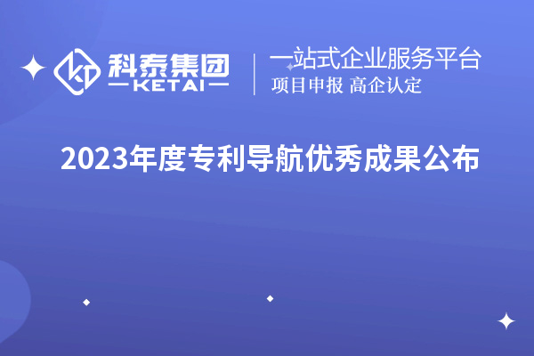 2023年度專(zhuān)利導航優(yōu)秀成果公布