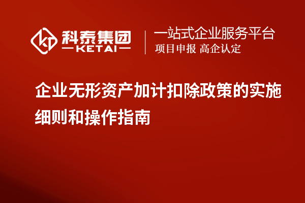 企業(yè)無形資產加計扣除政策的實施細則和操作指南