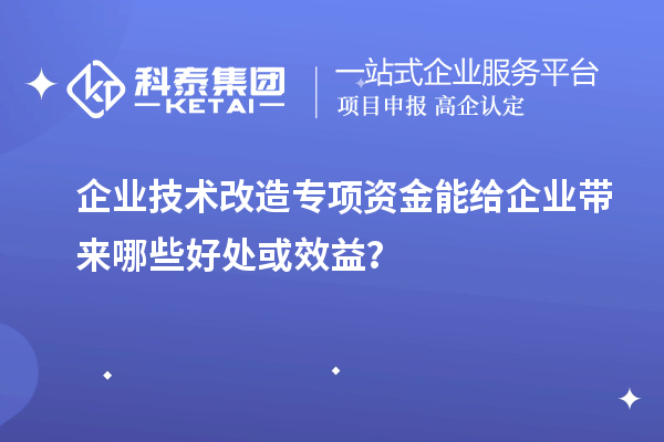 企業(yè)技術(shù)改造專(zhuān)項資金能給企業(yè)帶來(lái)哪些好處或效益？