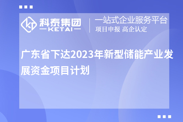 廣東省下達2023年新型儲能產(chǎn)業(yè)發(fā)展資金項目計劃