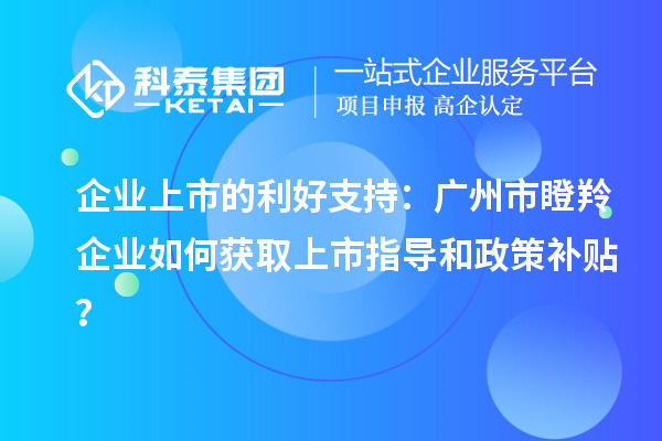 企業(yè)上市的利好支持：廣州市瞪羚企業(yè)如何獲取上市指導(dǎo)和政策補貼？