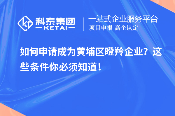 如何申請(qǐng)成為黃埔區(qū)瞪羚企業(yè)？這些條件你必須知道！