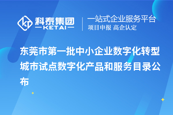 東莞市第一批中小企業(yè)數字化轉型城市試點(diǎn)數字化產(chǎn)品和服務(wù)目錄公布